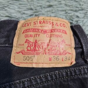 Vintage Levis Jeans Mens 36x34 (Fits 35x33.5) Black‎ 505  Denim Y2K VTG